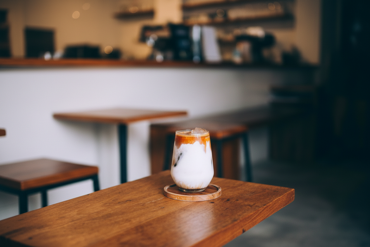 Iced latte landscape crop